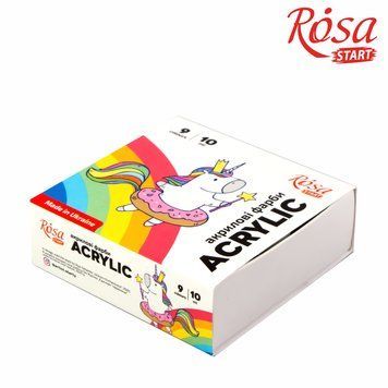 Набір акрилових фарб Unicorn 9&times;10мл ROSA START 4823098531012 фото
