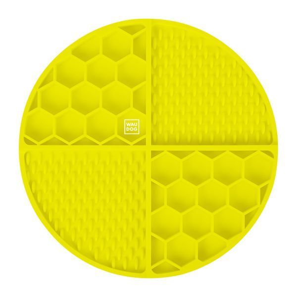 Коврик для слизивания и медленного питания WAUDOG Silicone, 211х211х30 мм, желтый 23508 фото