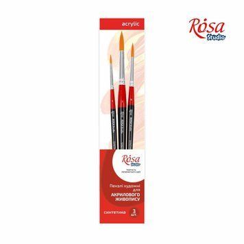 Набор кистей 5 синтетика круглая 3шт (No1,4,7) к.р. ROSA Studio 4823086701830 фото
