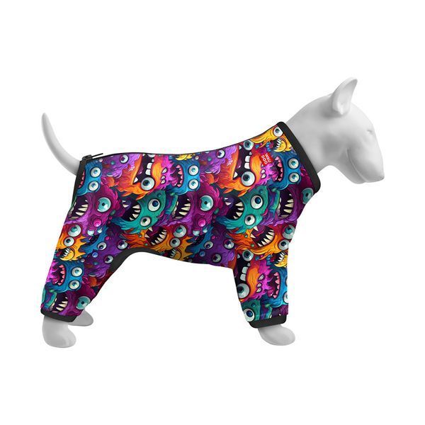 Вітровка для собак WAUDOG Clothes, малюнок "Зубасті монстри", M35, В 59-62 см, С 37-40 см 392-4048 фото