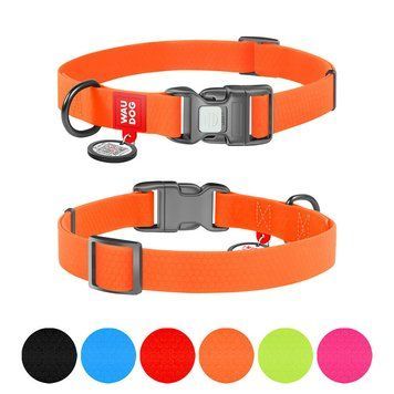 Ошейник для собак водостойкий WAUDOG Waterproof c QR паспортом, пластикова пряжка-фастекс, Ш 20 мм, Дов 28-40 см, помаранчевий 27454 фото