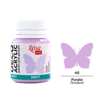 Акрил для декору Ліловий (40) матовий 20 мл ROSA Talent 4823098500070 фото