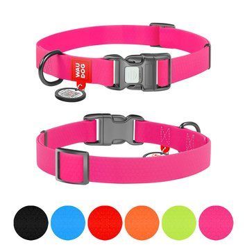 Ошейник для собак водостойкий WAUDOG Waterproof c QR паспортом, пластикова пряжка-фастекс, Ш 25 мм, Дов 34-49 см, рожевий 27727 фото