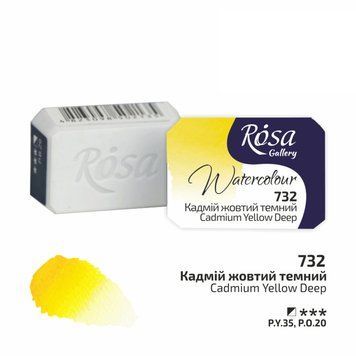 Краска акварельная Кадмий желтый темный (732) 2,5мл ROSA Gallery 4823098504443 фото