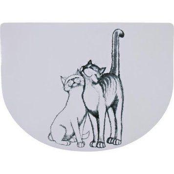 Коврик Trixie Pussy Cats под миски для кошек, пластиковый, 40х30 см (белый) 24540 фото