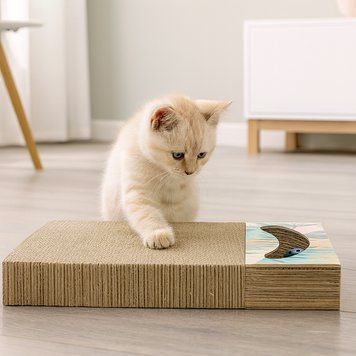 Когтеточка Trixie для котов с двумя шариками и кошачьей мятой картонная 38х5х30 см 48006 фото