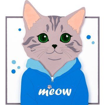 Набор картина 3D &laquo;Meow&raquo; МДФ грунтован 18х20см ROSA Talent 4823098543572 фото