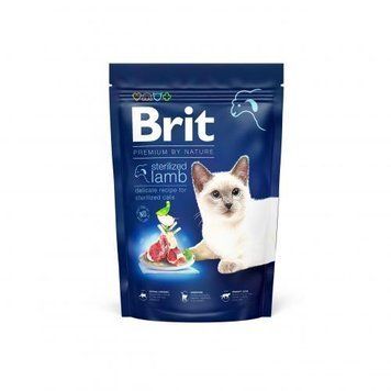 Сухой корм Brit Premium Cat Nature Sterilized Lamb для стерилизованных кошек, с ягненком, 1500 г 171863 фото