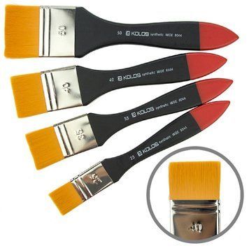 Кисть синтетика флейц Wide 8044 № 35 короткая ручка KOLOS 4823064902310 фото