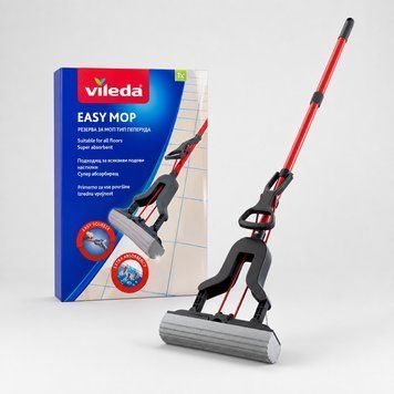 Швабра с отжимом Vileda Easy Mop с телескопической ручкой 95&ndash;120 см 8690803750701 фото