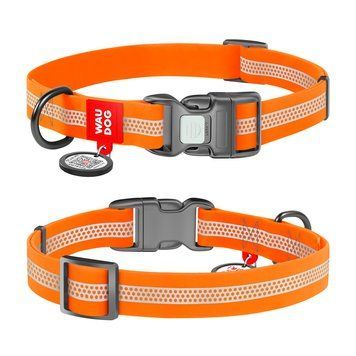 Ошейник для собак водостойкий WAUDOG Waterproof з QR-паспортом, світловідбиваючий, пластикова пряжка, M, Ш 20 мм, Д 28-40 см, 26154 фото