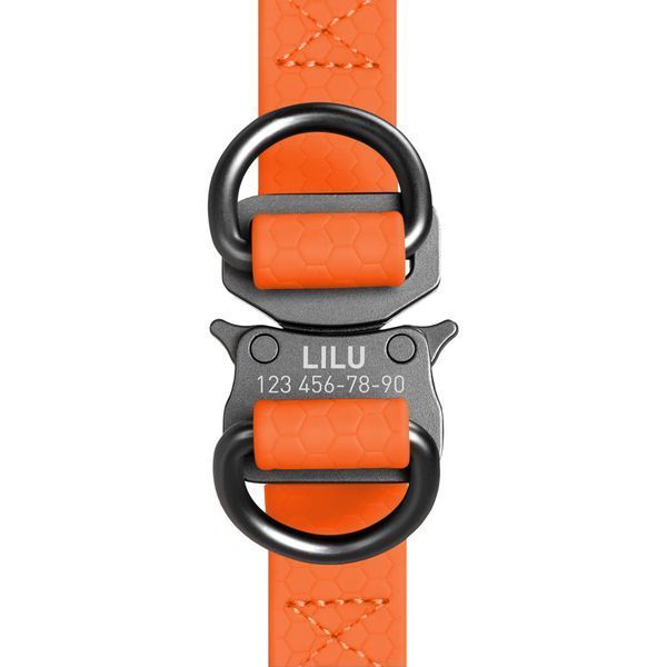Шлея для собак водостійка WAUDOG Waterproof, c QR паспортом, металічна пряжка-фастекс, Ш 25 мм, Дов 60-90 см помаранчевий 27674 фото
