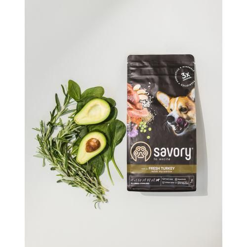Сухой корм Savory All Breed для стерилизованных собак всех пород, со свежей индейкой, 3 кг 31508 фото