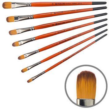 Кисть синтетика овальная Carrot 1097FR No 4 короткая ручка KOLOS 4823064901528 фото