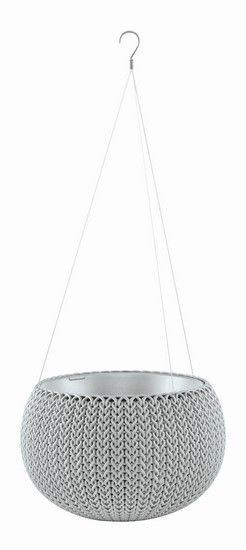 Подвесной горшок с кашпо для цветов Keter 9,4 л. Cozies M с цепочкой, серый 7290106929852 фото