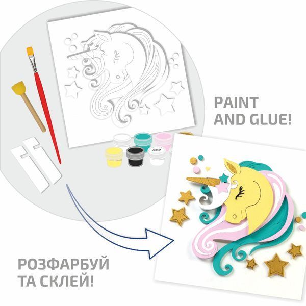 Набор картина 3D &laquo;Звездная единорожка&raquo; МДФ основана 18х18см ROSA TALENT 4823098535690 фото
