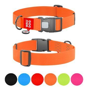 Ошейник для собак водостойкий WAUDOG Waterproof з QR паспортом, пластиковий фастекс, XXL, Ш 40 мм, Дов 46-70 см, помаранчевий 25114 фото