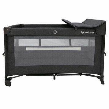 Ліжко-манеж дитяче дитяче з другим ярусом та пеленатором VELANO Tino, dark grey 46160 фото