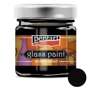Краска витражная на основе расч. холодной фиксации Черная 30мл Pentart 5997412790610 фото