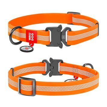 Ошейник для собак водостойкий WAUDOG Waterproof QR-паспортом, світловідбиваючий, металева пряжка-фастекс, M, Ш 20 мм, Д 28-40 см, 26114 фото