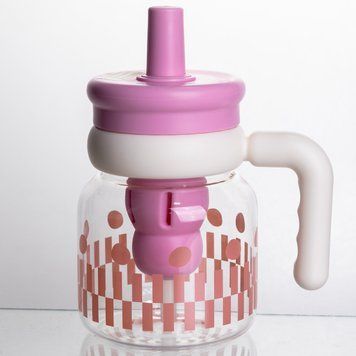 Бутылка для воды стеклянная Abstract с ситечком 1 л, азалия Yiwu HP-GM-26 HP-GM-26 фото