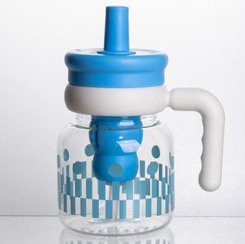 Бутылка для воды стеклянная Abstract с ситечком 1 л, синий Yiwu HP-GM-27 HP-GM-27 фото