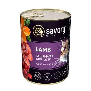 Влажный корм Savory для стерилизованных кошек, с ягненком, 400 г 30730 фото