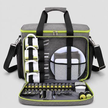 Набір для пікніка посуд+ термосумка TE-430 Picnic, сірий із чорним 6215028111520BGREY фото