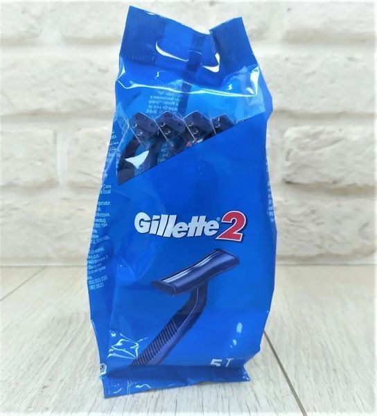 Бритва для бритья Gilette 2, 5 шт. в уп | Станок для бритья 3014260287030 фото