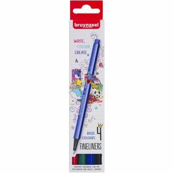 Набір лінерів FINELINER Basic Основні кольори 4кол Bruynzeel 8712079453978 фото