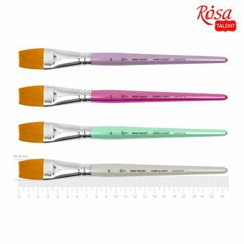Кисть синтетика плоская ДЛЯ ДЕКОРА HOBBY & CRAFT 26 короткая ручка ROSA TALENT 4823098523888 фото