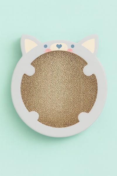 Когтеточка Trixie для котят картонная в форме хомяка с кошачьей мятой 31х2,5х32,5 см светло-серая 48041 фото