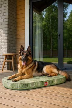 Лежанка для собак WAUDOG Relax, "Зеленые листья", со сменным чехлом, S, Ш 55 см, Дл 40см 097-0108 фото